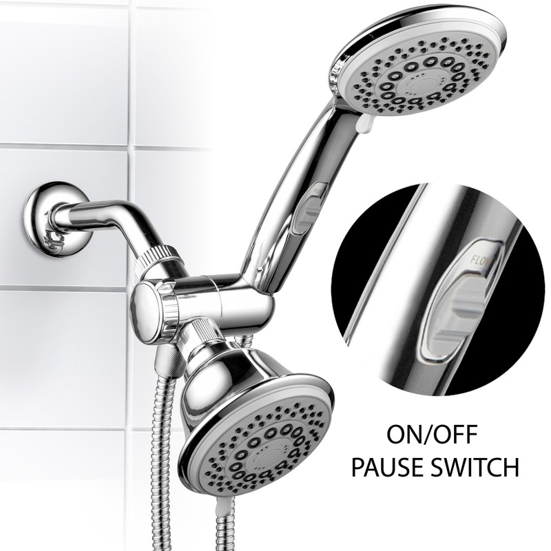 Hotel Spa 30-Setting Ultra-Luxury Spiral 3-Way Combo with Pause Switch/Chrome