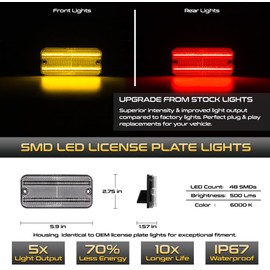 VIPMOTOZ LED Light Compatible with 1968 1969 1970 1971 1972 Chevy C/K Series Pickup Trucks Amber Front & Red Rear Side Marker Light Bumper Fender Lamps [Front+Rear]&[Left+Right] 4Pcs Replacement Kit