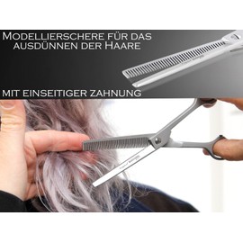 Modelling Scissors from Solingen Thinning Scissors Hair Scissors Made in Germany Hairdressing Scissors with One-Sided Teeth Scissors Made of High-Quality Stainless Steel for a Perfect Haircut (16.51 cm)