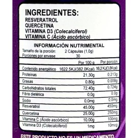 Resveratrol Quercetina 60 Cápsulas F Y P Fer & Greco