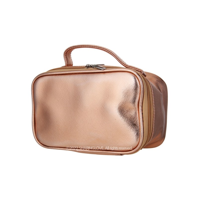 Square Tote Bag Portable Cosmetic Pouch (Gold) / 스퀘어 토트백