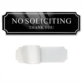 NanTun No Soliciting Sign: Keep Unwanted Visitors Away with Our Durable and Stylish Solution - Rectangle2 Black/White 1 Pack