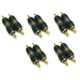 MAD Audio NEW 10 Pieces Straight AV GOLD RCA Male to Male Connectors Couplers Adapters USA