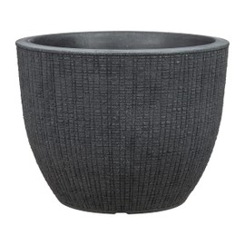 Scheurich Barceo 30 Round Planter/Planter/Planter - Stony Black - Made with Recycled Plastic - 10 Year Guarantee - Outdoor Use