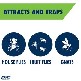 PIC Flying Insect Light Trap, Attracts and Traps House Flies, Fruit Flies, and Gnats (1 Device & 2 Cartridges)