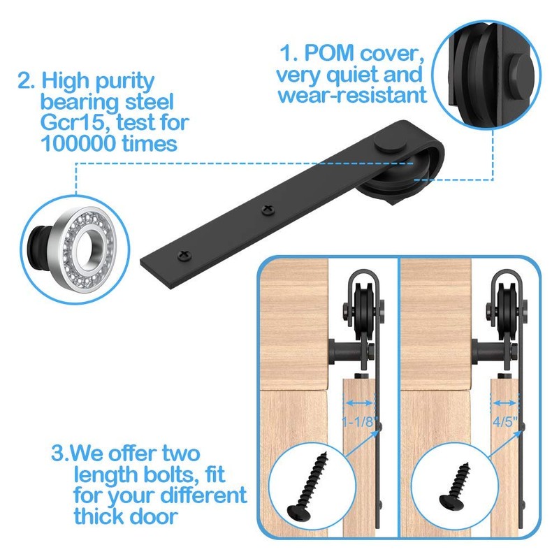 ZEKOO 7FT Super Mini Sliding Barn Door Hardware Kit for