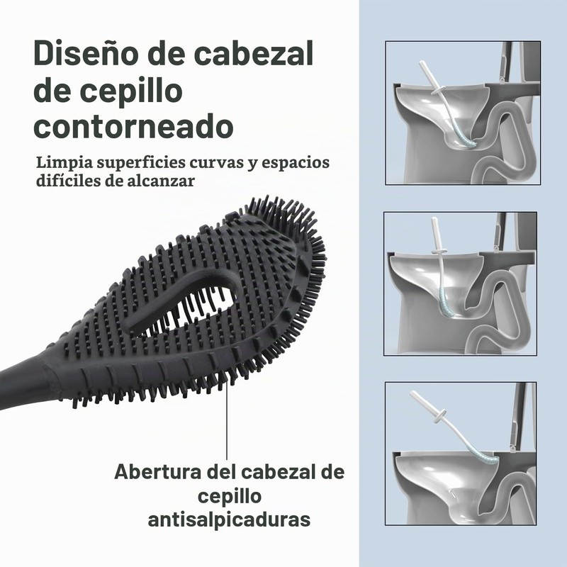 Cepillo para inodoro Casabella 8500401 inteligente con cerdas de silicona