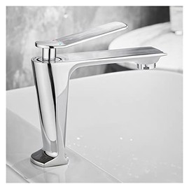 Basin Faucet Black Gold Bathroom Faucet Hot and Cold Brass Water Mixer Tap Copper Basin Water Sink Mixer Crane (Color : Chrome Short)