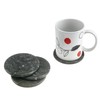 Creative Home Natural Charcoal Marble Set of 4 Pieces Round