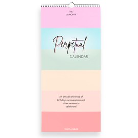 Perpetual Monthly Wall Calendar for Birthdays, Anniversaries & Special Dates | Wire-Bound with Premium 120gsm Paper - Perfect for Tracking Important Events & Celebrations | 6"x12" (Colorful)