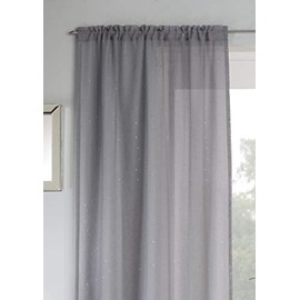 Tyrone Textiles Ltd Jewel Grey Diamante Voile Panel (Drop - 54" (137cm))