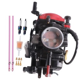 SVKCAR CV 40MM Carburetor for Harley Davidson Sportster 883 1200 XL883 XLH1200, Softail 1988-2017, Dyna FXR FXD Touring 1988-2016, Sportster 1998-Up Carb (Red) with Choke Cable + Red Mixture Screw