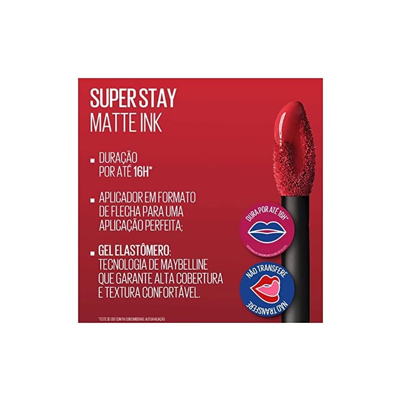 Maybelline Superstay Matte Ink, Labial Líquido Mate con Pigmentos de
