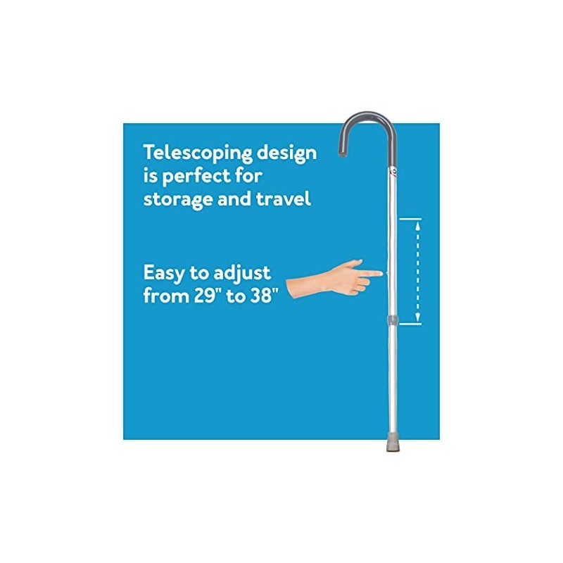 CAREX Round Handle Aluminum Walking Cane for Women - Adjustable