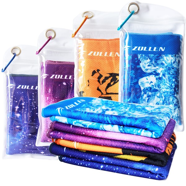 Zollen 4/6 Pack Cooling Towel(40"x12"), Ice Towel, Workout Towel, Soft