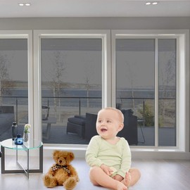 Coavas 35.6 x 78.7 inches Solar Film One Way Mirror Film Non Adhesive Static Cling Heat Control Sun Blocking Glare Reduction Anti UV Window Tint Removable for Home and Office Black
