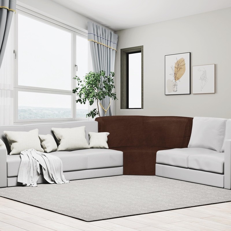 AHUAWA Corner Couch Cover, Stretch Velvet Corner Sofa Cover Furniture