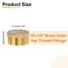 sourcing map Brass Outer Hex Thread Fittings, G1-1/4 Male Brass