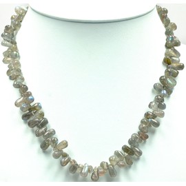 Labradorite Jewellery (Necklace) Labradorite Necklace Labradorite Drop Size Approx. 6 mm Clasp 925 Sterling Silver Model Number 059, Gemstone, Labradorite