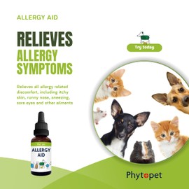 Phytopet Herbal Allergy Aid | 50ml | Natural Anti-Inflammatory & Anti-Histamine | Relieves Itchy Skin, Sneezes, Allergies | For Pets |