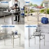 Portable Stainless Steel Metal Folding Table 31.5"x31.5" No-Assembly