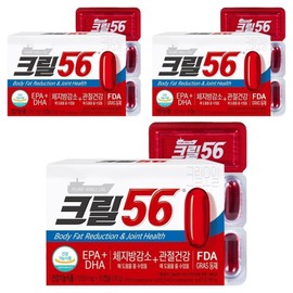 Krill56 Krill Oil Gift Set, 30 Tablets, 3 Pieces / 크릴56 크릴오일 선물세트, 30정, 3개