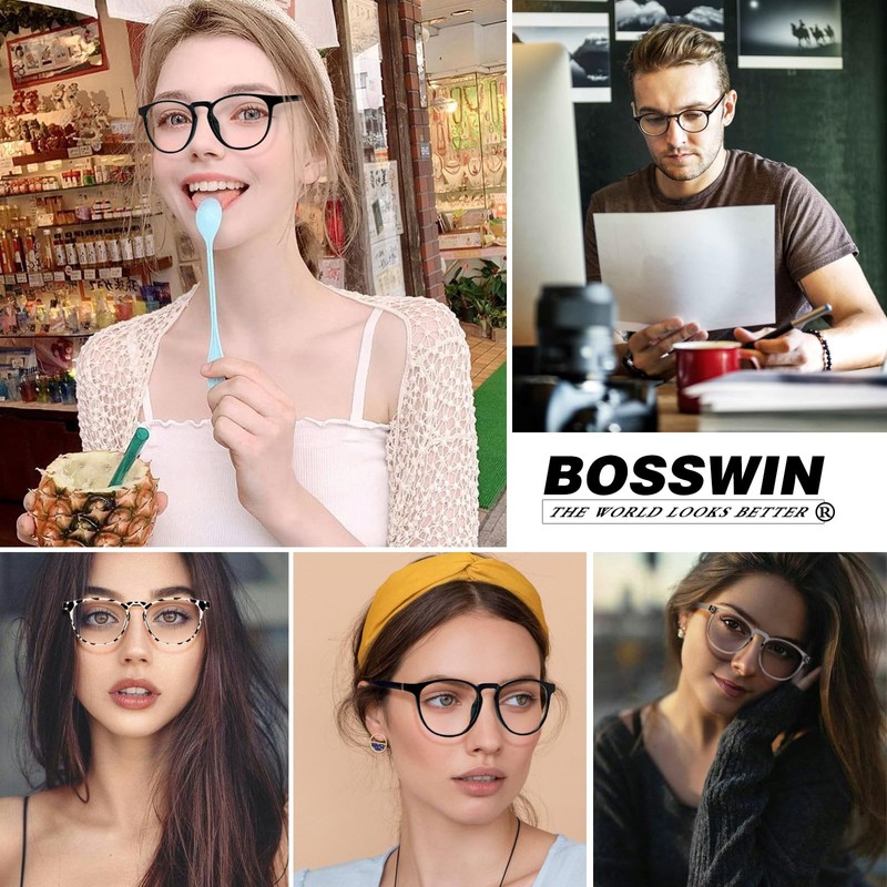 BOSSWIN Blue Light Blocking Glasses for women/men - 4Pack Computer
