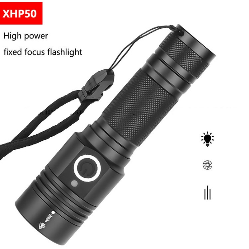 Telescopic Zoom Strong Light Flashlight High Brightness Power Display Portable