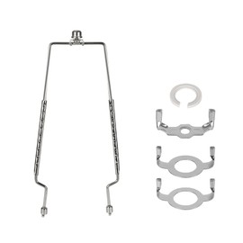 8 9 10 11 12 inch Lamp Shade Harp Holder, ALUCSET Adjustable Lamp Harp Kit, Fit Both Standard Lamp Rod and E14 E26 E27 Light Base UNO Fitter Adapter Converter Finial Set, Lampshade Bracket