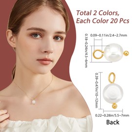 Beebeecraft 40Pcs 2 Colors Freshwater Pearl Charms Baroque Natural Irregular White Pearl Dangle Drop Charms Pendant for DIY Bracelet Necklace Jewelry Making