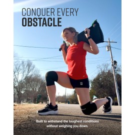 MudGear Knee Pads, Durable & Lightweight Compression Knee Sleeves with Silicone Grip for Obstacle Course Racing, Tactical Training, Spartan Race, Mud Runs, Ninja Warrior, Fitness & Workouts, Small