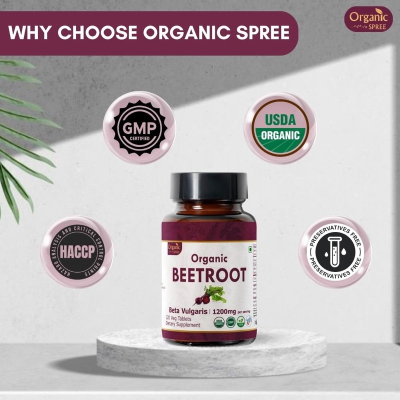 ORGANIC SPREE Beetroot 120 Tablets | Beta Vulgaris (Beetroot) |