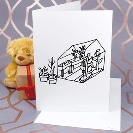 Large (A4) 'Garden Greenhouse' Blank Greeting Card (GC00021084)
