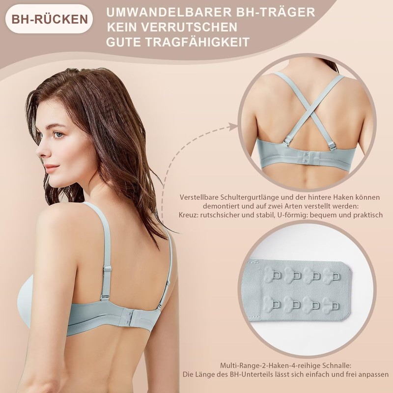 CYTMTZGA Mastectomy Prosthesis Bra Seamless Everyday Post-Surgical Bra with Pockets