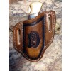 SULLIVAN CUSTOM LEATHER Tooled Monogrammed pancake style Knife sheath for