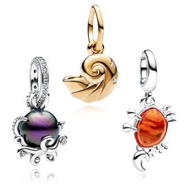 H.ZHENYUE 925 Sterling Silver Bead Charms for European Bracelets Necklace Cartoon Animal Planet Rose Gold Beads Cubic Zirconia Christmas Valentine's Day Mother's Day Gift Tag for Women and Girls,