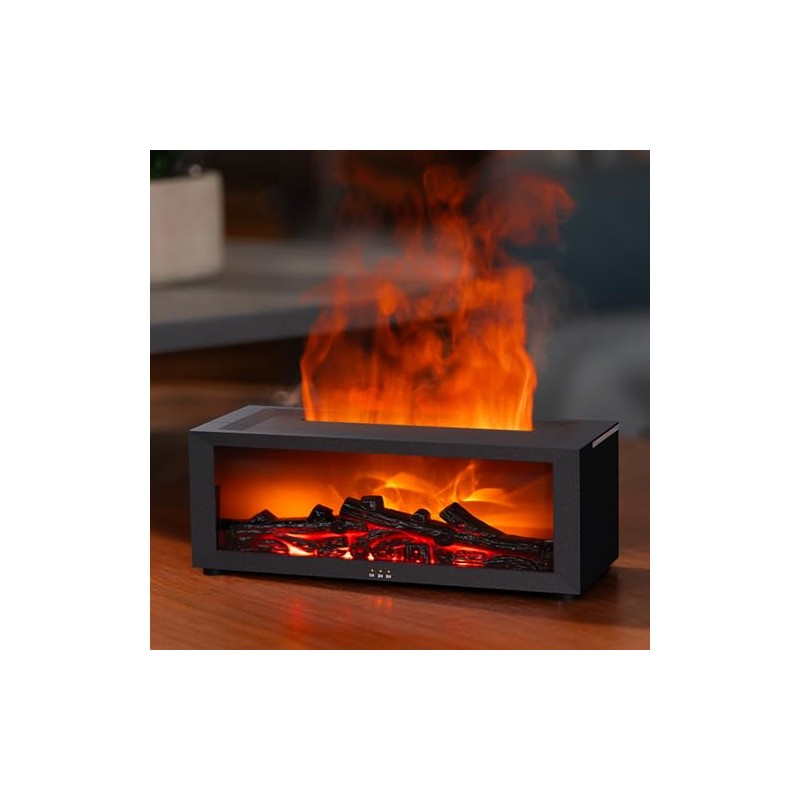 YALEDI Essential Oil Diffuser, 7 Colors Fireplace Flame Fire Oil