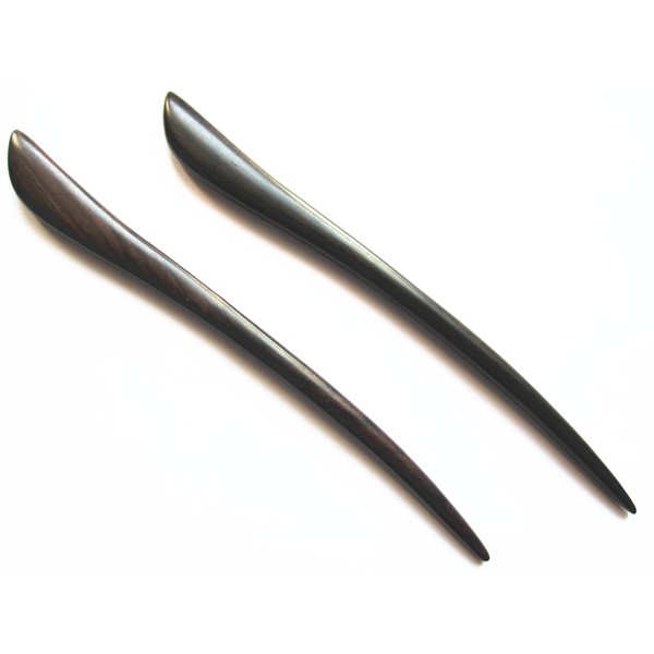 Myhsmooth Zz-bs-bt 2 Count Hair Sticks Natural Black Sandalwood Handmade Carved Hair Clip Shawl Hair Pins Pack of 2 Pcs