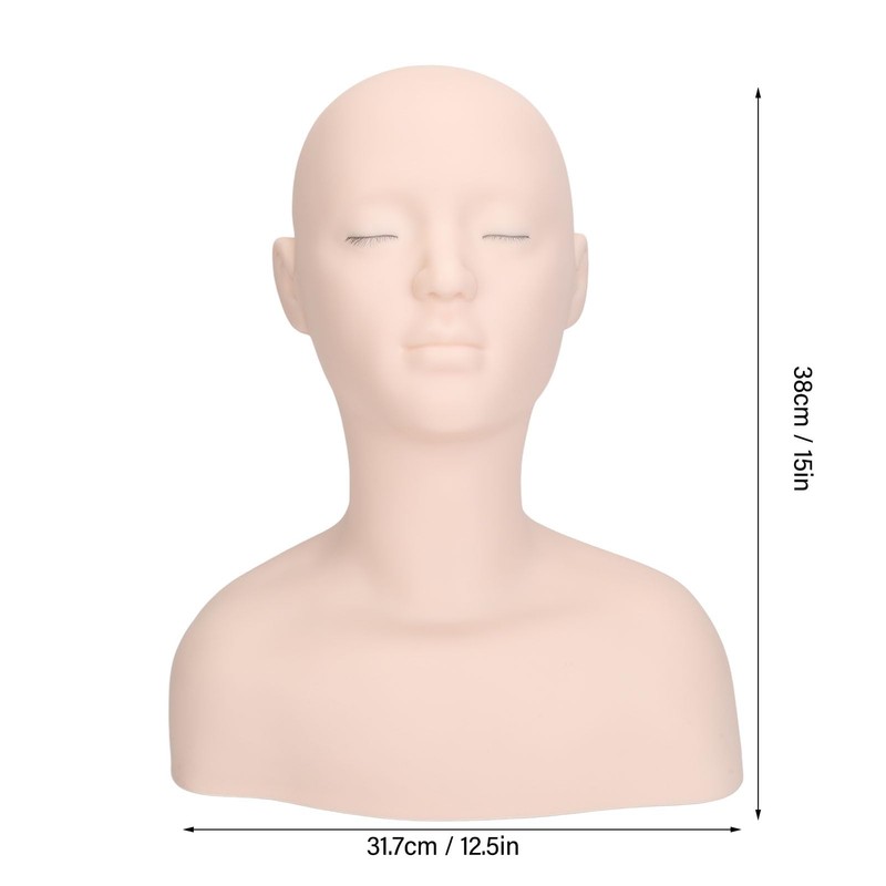 Mannequin Training Head, Silicone Makeup Practice Face Model Practice Makeup