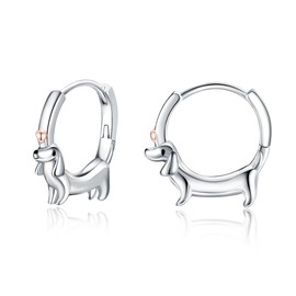 Dachshund Earring 925 Sterling Silver Dachshund Hoop Earring for Women Dachshund Jewelry for Women
