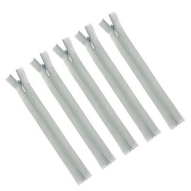 5 Pieces Nylon Invisible Zippers for Sewing 60cm Grey Nylon Hidden Zippers for Bags,Pouches,Pillow Covers Making and Replacement