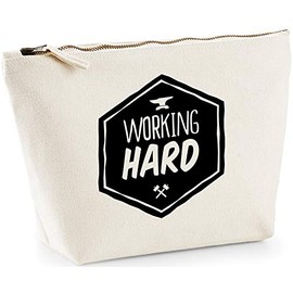 Hippowarehouse Working hard printed make up cosmetic wash bag 18x19x9cm