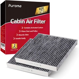 Puroma 2 Pack Cabin Air Filter with Activated Charcoal Layer Replacement for CP182, CF11182, Honda Civic, Clarity, CR-V, CR-Z, HR-V, Fit, Insight, Odyssey, Acura MDX, RDX, TLX, INTEGRA