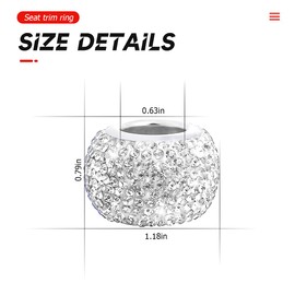 BELOMI 4 Pack Car Headrest Collars, Bling Car Head Rest Collars Rings Decor, Rhinestone Car Head Rest Collars, Diamond Interior Car Seat Accessory (White)