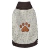 Medium Turtleneck Dog Sweater Brown Paw Pattern