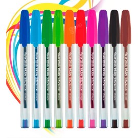 Pluma Lapicero Paper Mate Kilométrico Punta Media 10 Piezas Exterior