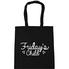 Hippowarehouse Friday's Child Tote Shopping Gym Beach Bag 42cm x38cm, 10 litres