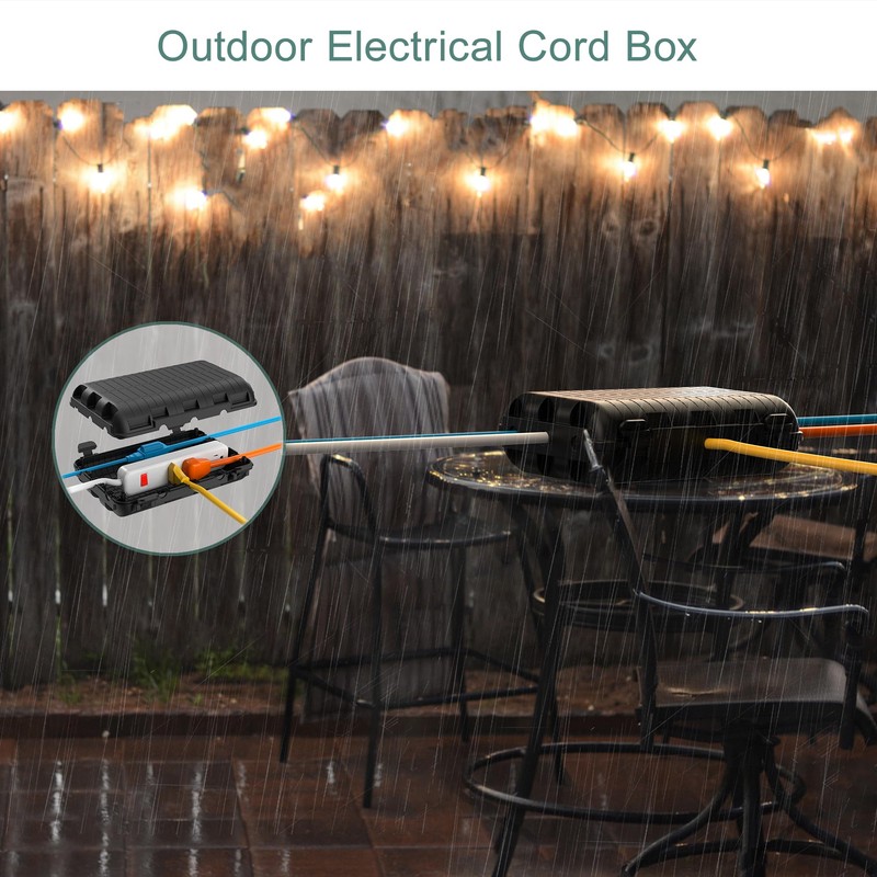 Outdoor Extension Cord Box, Large Waterproof Electrical Cord Box (9.05x6.61x2.67inch)