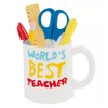 World's Best Teacher Christmas Tree Ornament with Scissors, Ruler, Marker,