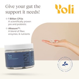 Yoli® Pure Probiotics for Digestive Health - Gut Health Supplements for Men and Women - Probiotic Capsules 1 Billion CFUs